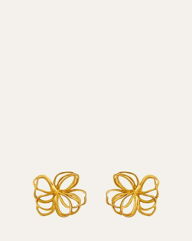 Wire Flower Stud Earrings, Go